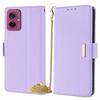 For Motorola Moto G55 5G Case PU Leather Wallet Stand Phone Cover with Crossbody Shoulder Strap