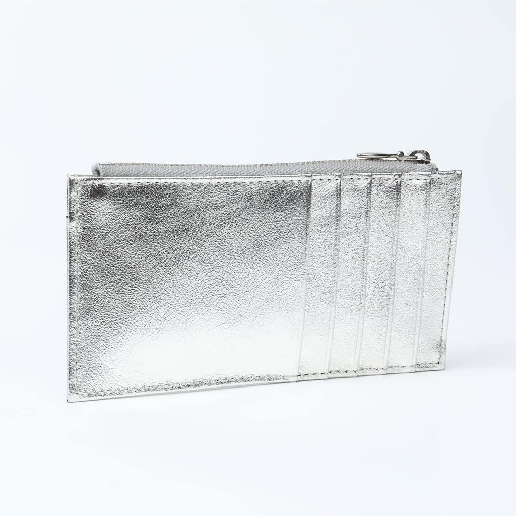 AND Card Case Fragment Case Genuine Leather Cashless Present IC Card Pass Case Watermelon [JULLY SHUSHU] EM-CC (Silver)