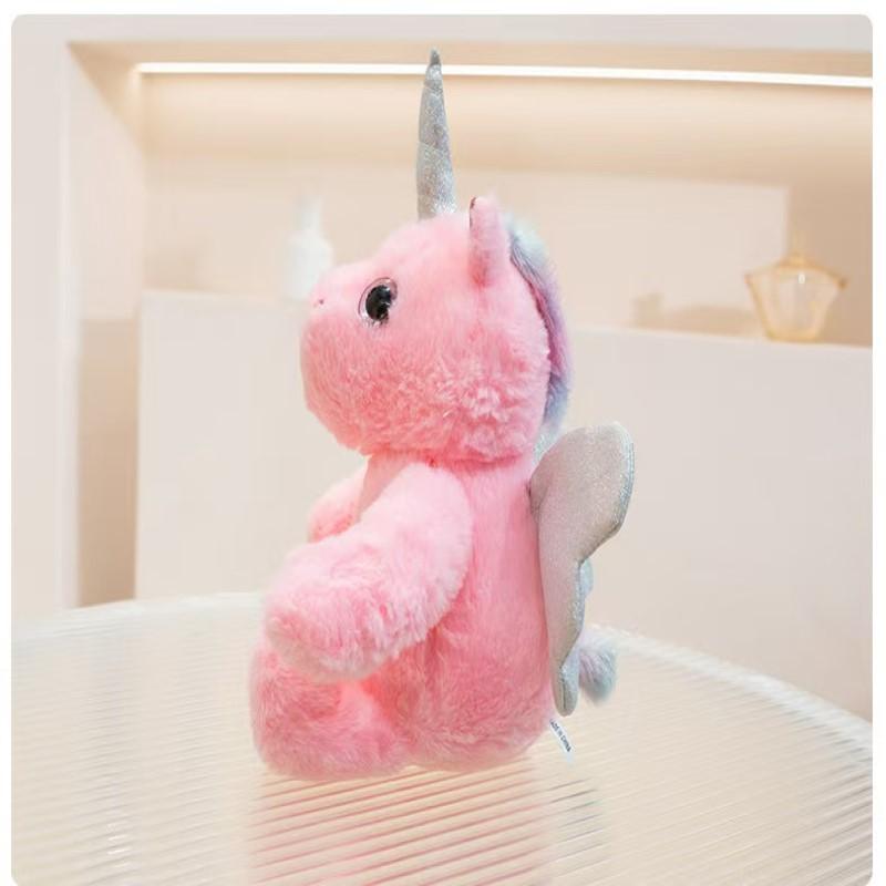 25cm Simulated Luminous Unicorn Plush Toy Filled with Plush Toys, Figurine Dolls, Cartoon Anime Cute Gifts, Children's Fun Dolls