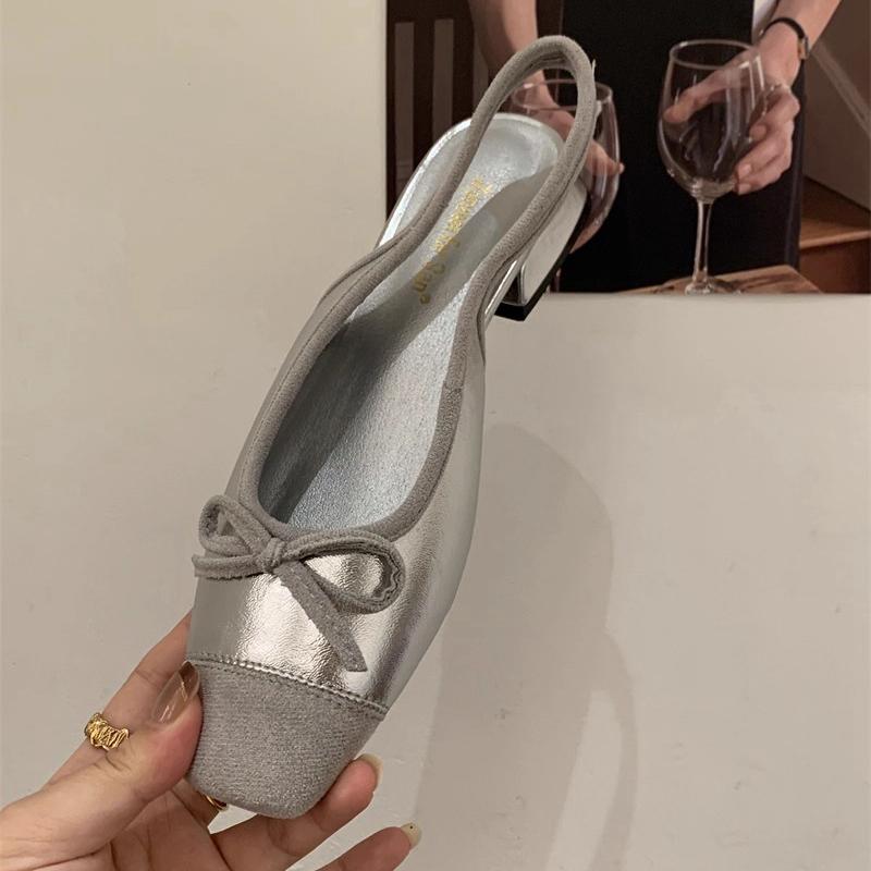 Fashion SUOJIALUN 2025 Autumn New Women Sandal Fashion Mix Color Ladies Elegant Slip On Mules Shoes Square Low Heel Dress Slingback Shoe