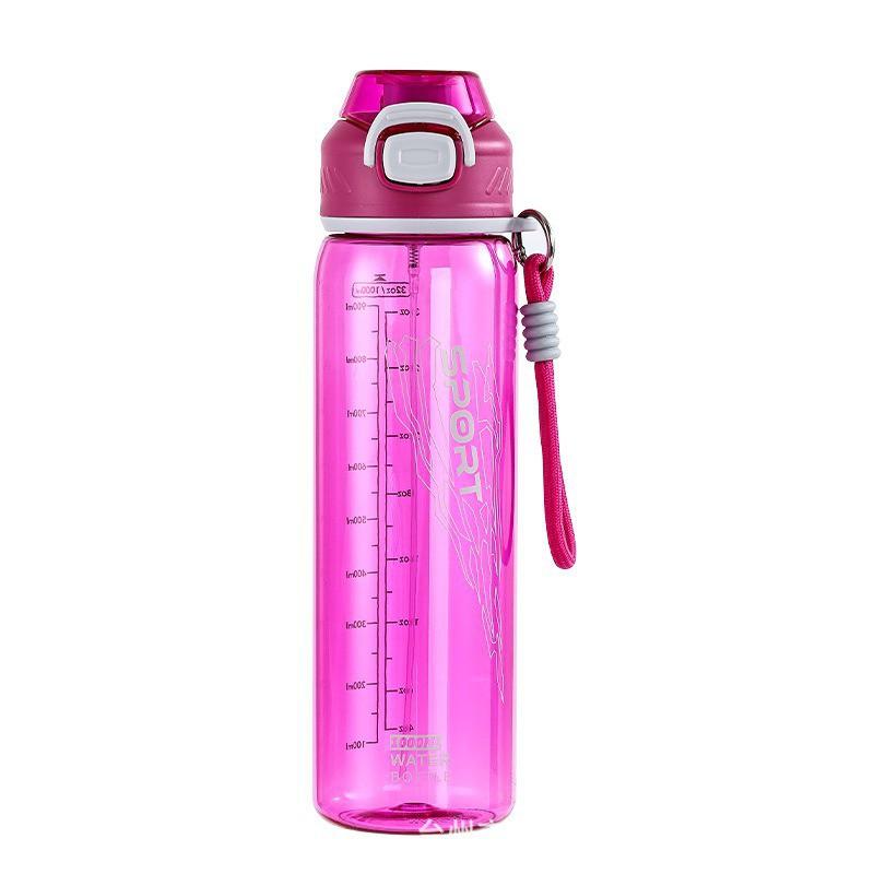 Large Capacity Sports Water Bottle 800ml 1000ml Portable Leakproof Plastic Cup Outdoor Hiking Camping