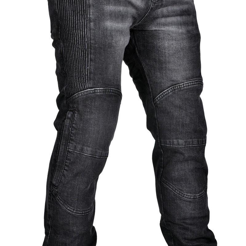 Mens Motorcycle Riding Jeans Anti-Slip Abrasion Resistant Protective Pants With Extended Knee Guards