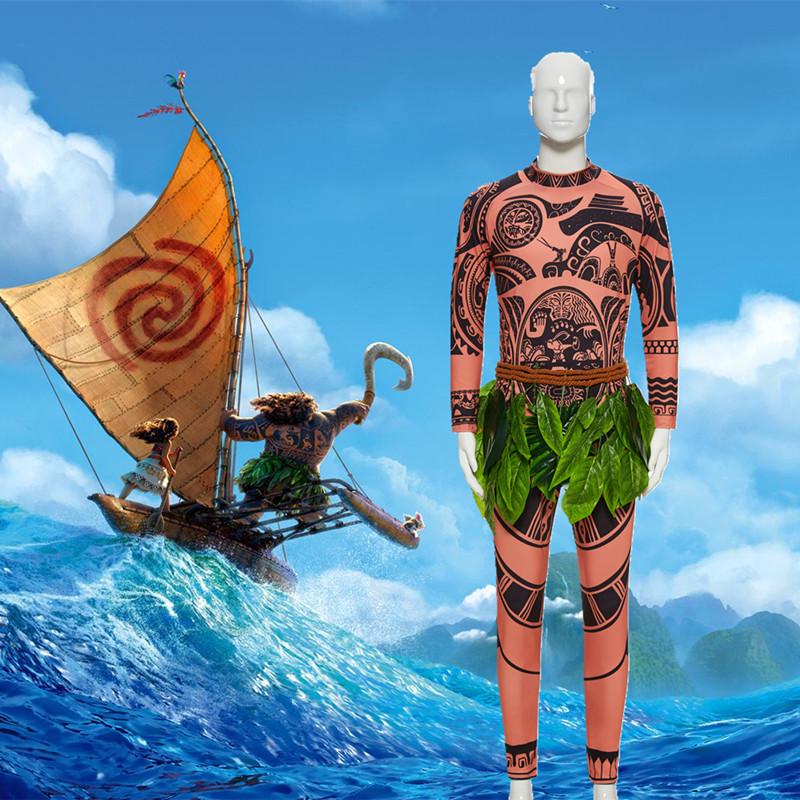 Moana Maui Halloween Adult Cosplay Costume XL
