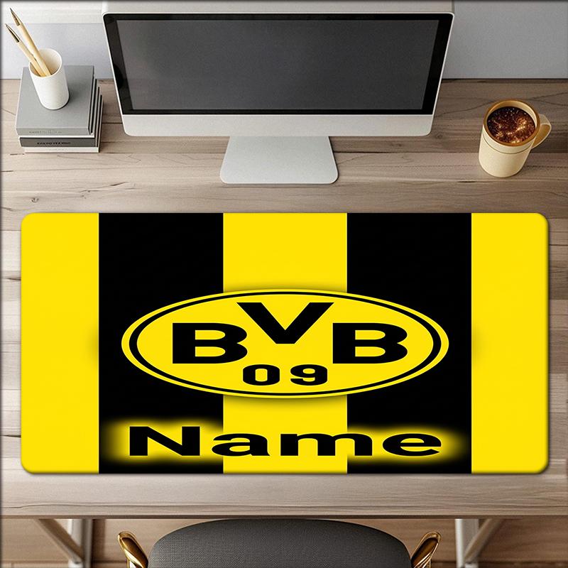 Custom Name Borussia Dortmund Theme Mouse Pad Non Slip Rubber Base Multifunctional Office Home Decor Perfect For Workspace Personalization