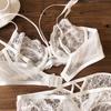 French Ultra-Thin Lace Push-Up Bra Set with Side Support, Underwire, for Large Busts
