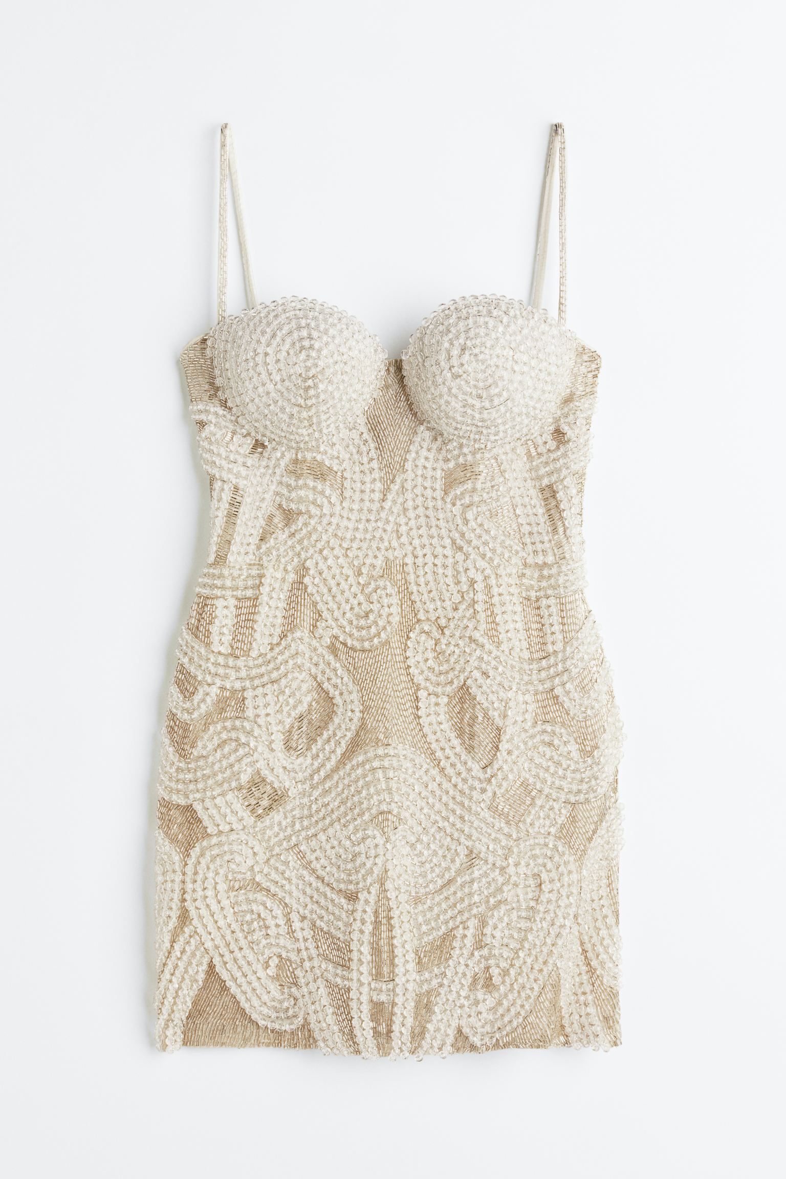 

Beaded mesh mini dress