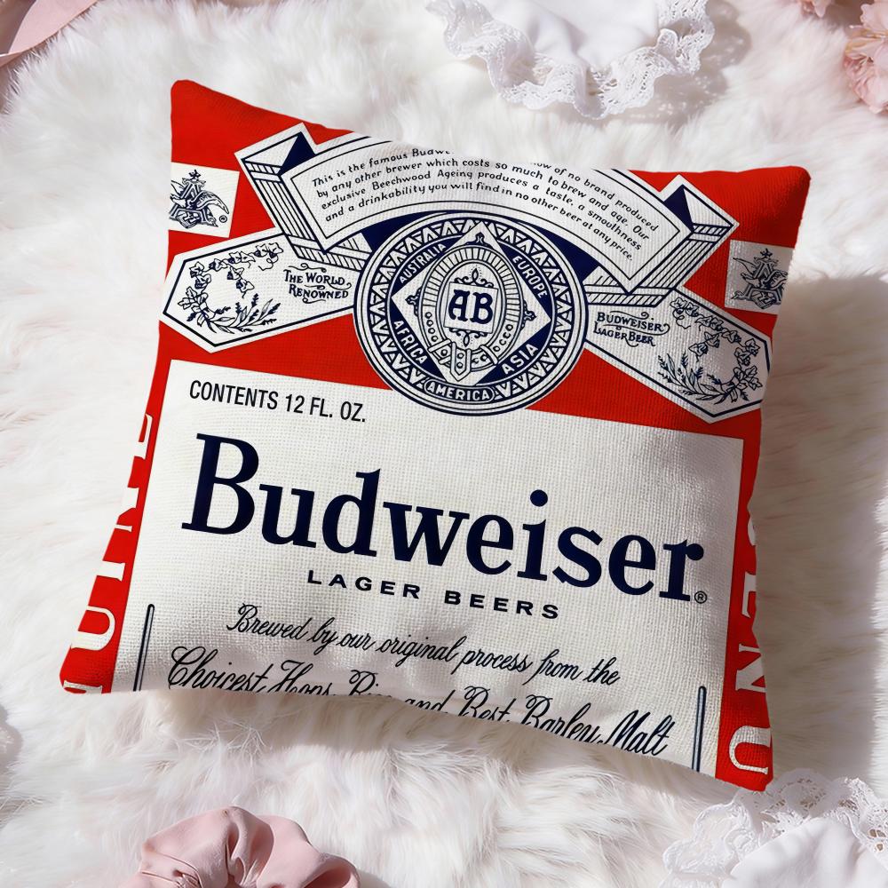 HOT B-BudweiserS Cushion Cover Premium Comfort Reversible Pillow Cove -Two in One Design for Any Room & Car Interior