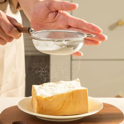 Stainless Steel Fine Mesh Strainer with Wood Handle Food Juice Filter Superfine Sieve for Flour Tea Yogurt Rust-Proof Dishwasher