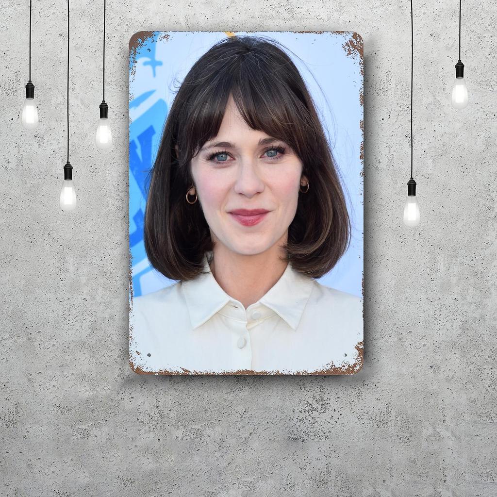 zooey deschanel actor Metal Signs wall decor Vintage Tin Signs Captain Metal Poster Decor for Bar Pub Club Wall Decoration