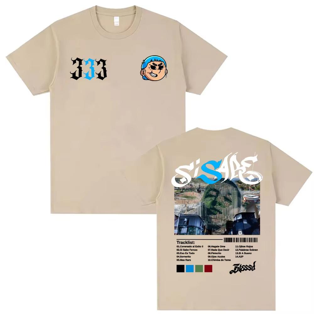 Rapper Blessd Si Sabe Album Tour Merch Tshirts Men Women Fashion Hip Hop Short Sleeve Top 2026 summer Cotton Comfort T Shirt