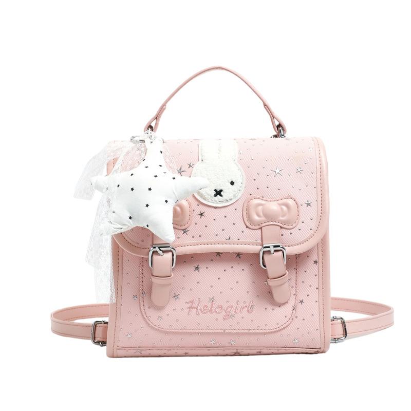 Schoolbag1011 Summer New Fashion Sweet Simple Shoulder Small Square Bag Niche Cartoon Rabbit Casual Backpack Female