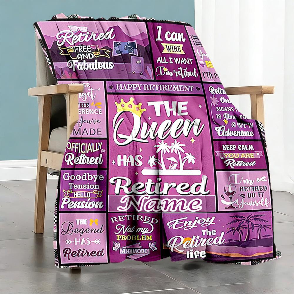 Queen Style Personalized Name Blanket Multi-purpose Customizable Blanket Durable Comfort Versatile for Bed Couch Bedding Nap for All Occasions