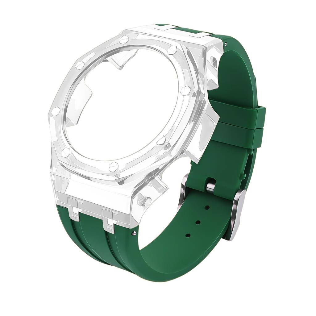 Für Casio GA2100 GA-B2100 Transparenter Lünettenrahmen Mod Kit - Strapazierfähiges Gummi Sportarmband Ersatzzubehör für GA2110 Uhren