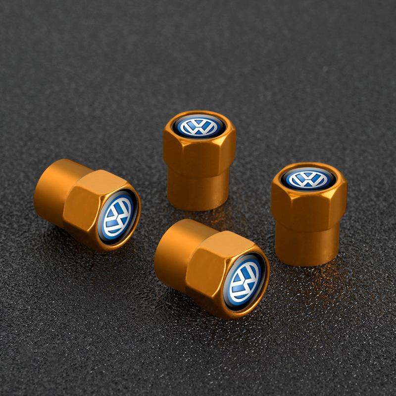 For Volkswagen b34pcs Styling Wheel Tire Valve Air Stem Cap Duust For Volkswagen VW GTI Golf Polo Tiguan Beetle Passat Sagitar Jetta E-golf T-roc