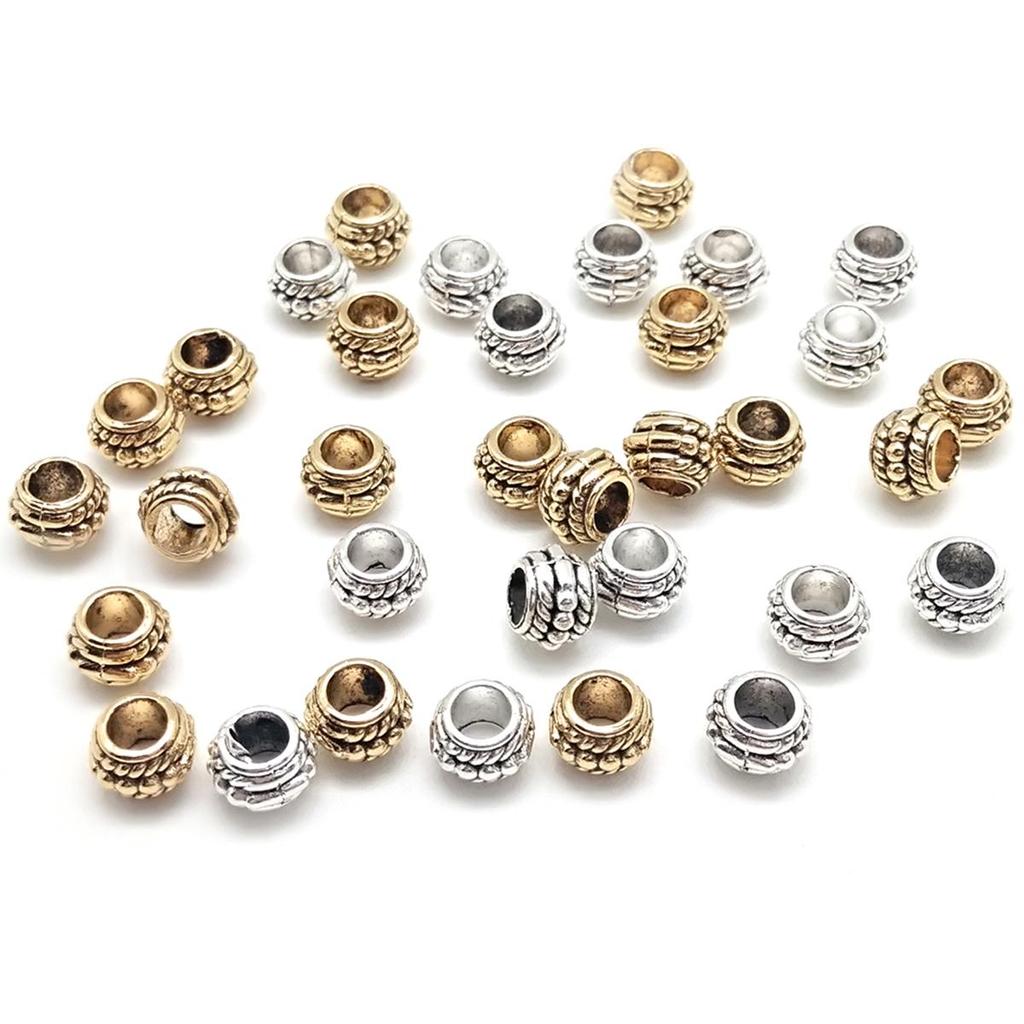30 Stück 8mm Dreilagiger Ring Legierungsperlen Für Schmuckkomponentenherstellung DIY Armband Anhänger Dekoration