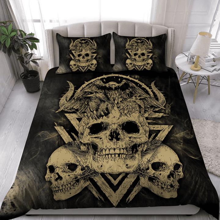 Skull Viking Doona Bettbezug, Bettwäsche-Set, Bettwäsche, Einzelbett, Doppelbett, Geschenk