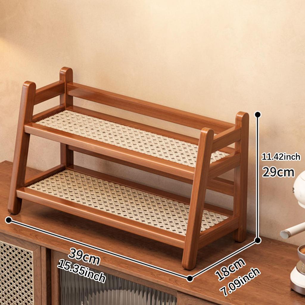 Water Cup Display Rack Spice Rack Practical 2 Layer Storage Shelf for Office