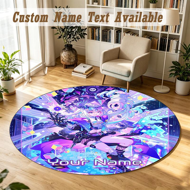 Honkai Star Rail Personalized Round Rug Support Custom Name, Soft Home Decor Mat