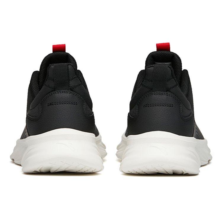 Anta Leather Comfortable Shock Absorbing Breathable Lightweight Wear Resistant Non Slip Low Top Running Shoes Men Sneakers Black White 112145571-8