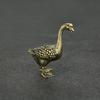 Mini 2pcs Cute Brass Goose Vintage Animal Statue Metal Figure Props Home Office Desk Decor Ornament