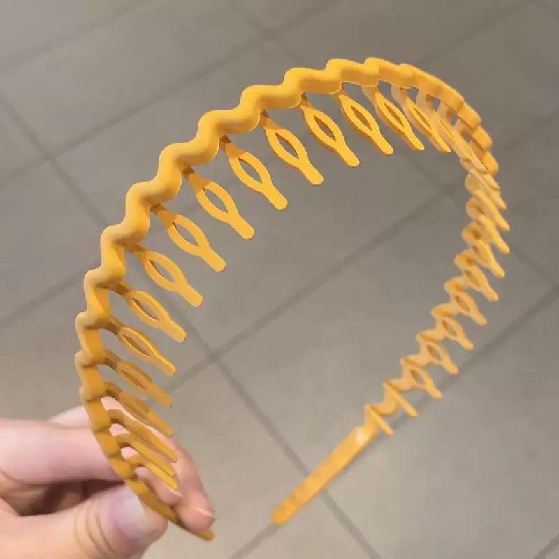 1 Stück Mode Wellen Stirnbänder für Frauen Einfarbig Gezahnt Rutschfest Haarbänder Mädchen Gesichtswäsche Sport Stirnbänder Haaraccessoires