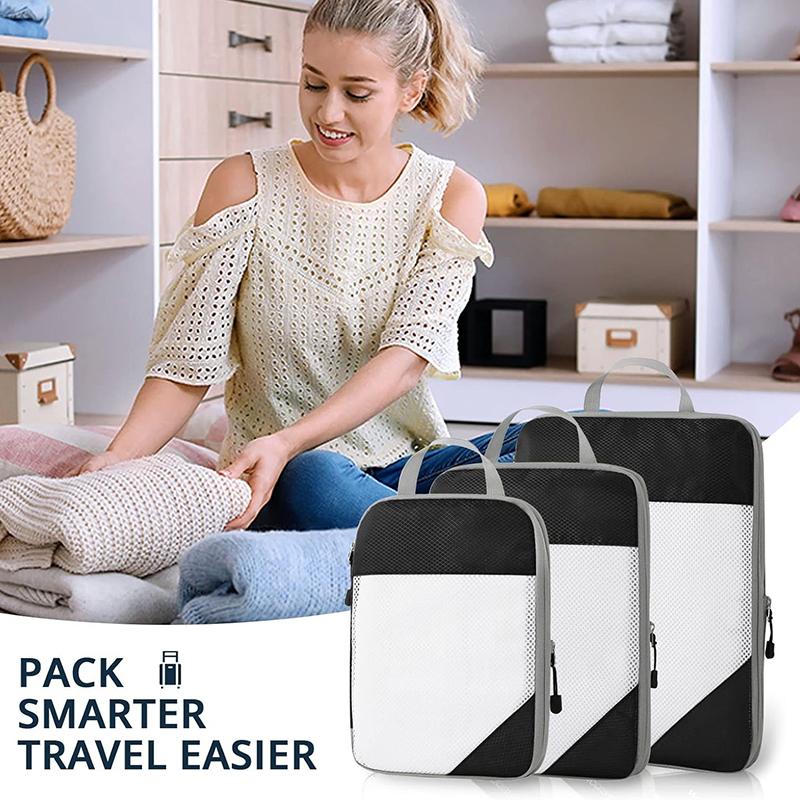 5 Piece Storage Bags Compression Packing Cube Travel Storage Bag Luggage Clothing Storage Set