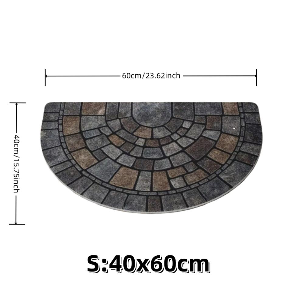 

Soft Half-Circle Door Mat Absorbent Non-Slip Floor Mat Stylish Semi-Round Entry Mat Outdoor Use 40x60cm