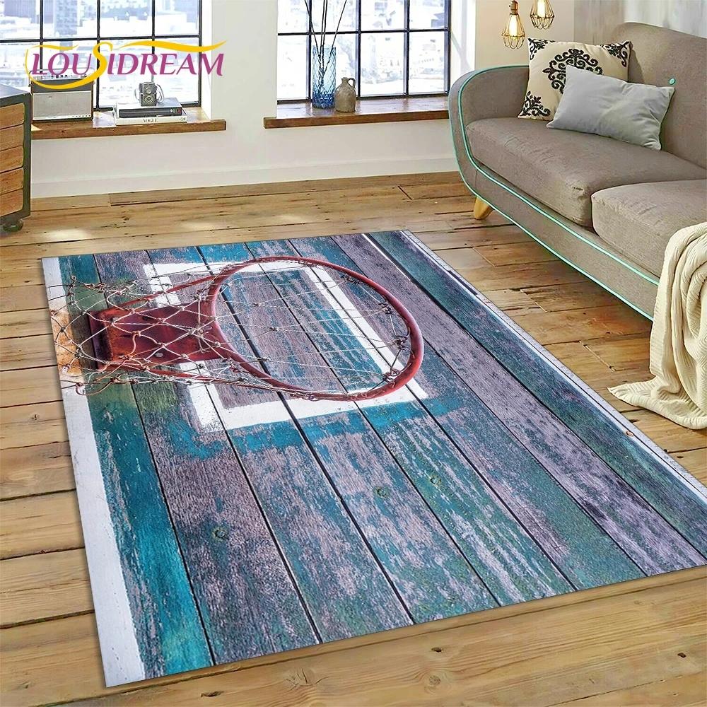 Lastest Basketball Court Frame Cartoon Rug Carpet for Living Room Bedroom Home Decor,Decoration for Sofa Doormat