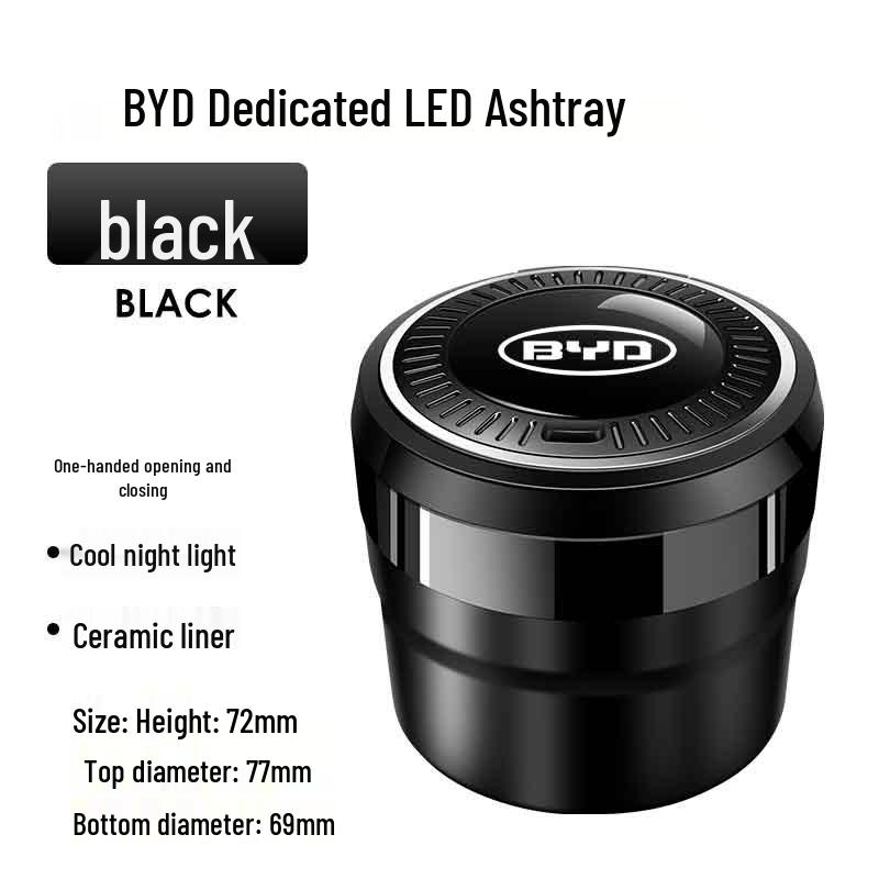 Stylish Car Ashtray for BYD Models: Song Pro, Qin Plus, Tang DMI, Seagull, Han EV, Yuan, Dolphin, Seal