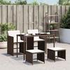 Vidaxl 5-Cz. Garden Furniture Set With Cushions, Brown, Poly Rattan