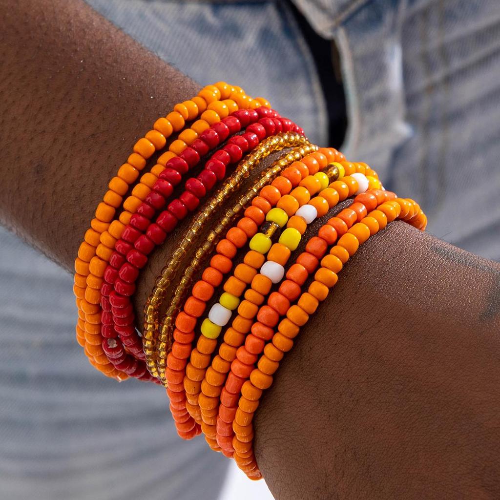 Spring/Summer New Collection Multi-Layer Beads Bracelet Set for Women Jewelry Trendy Versatile Cut Surface Beads Bracelet