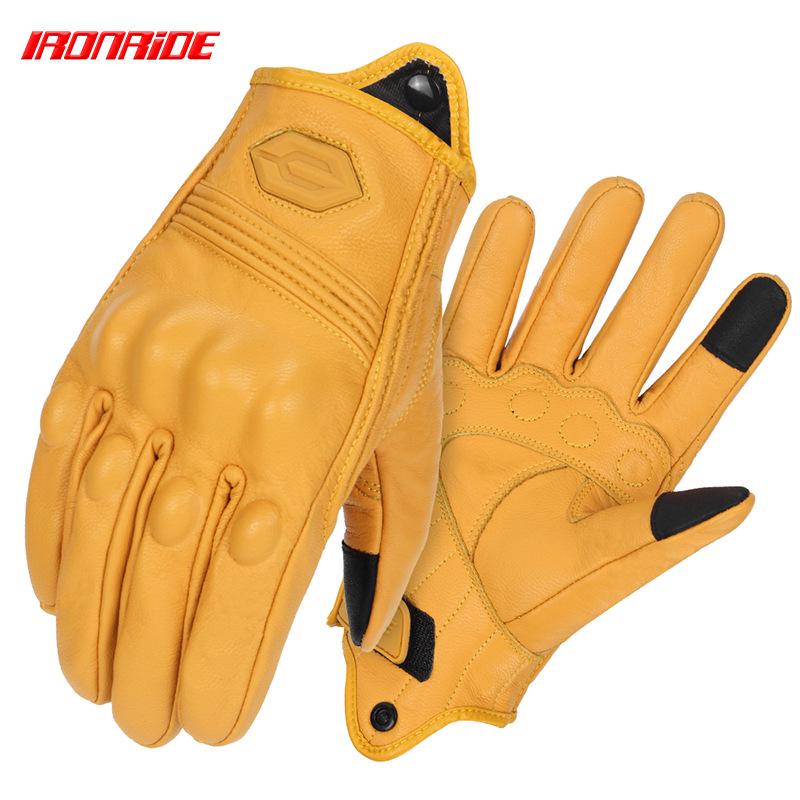 Genuine Leather Breathable Motorcycle Racing Gloves - Anti-Fall, Summer Riding Gear