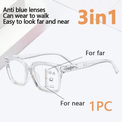 1pc Progressive Multifocal Glasses New Stylish 3-in-1 Prescription Glasses for Women (Myopia Hyperopia & Reading) +1.0 To +3.0