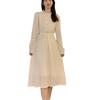 Women's French Mori-Style Apricot Dress with Inner Layer for Autumn/Winter