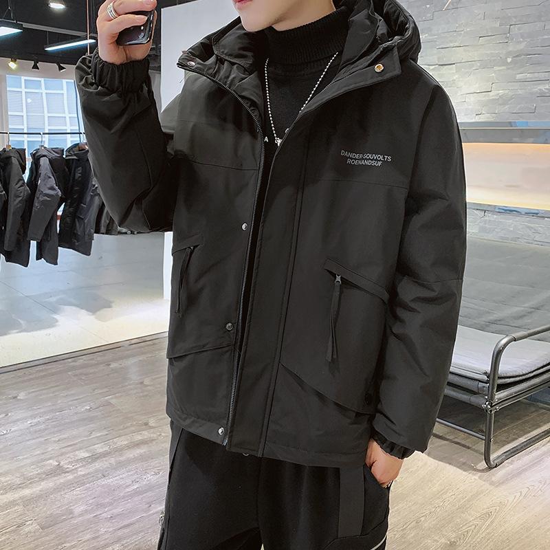 

Мужская куртка-пуховик мужская зимняя утепленная модная брендовая зимняя одежда 80% белая утиная пуховая с капюшоном свободная рабочая куртка для мужчин L