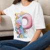 Floral Letter P T-Shirt | Pink Pastel Flowers Letter P Tee Gift for Her Mom Grandma Family Friend Sister Crew Team Party Aunt