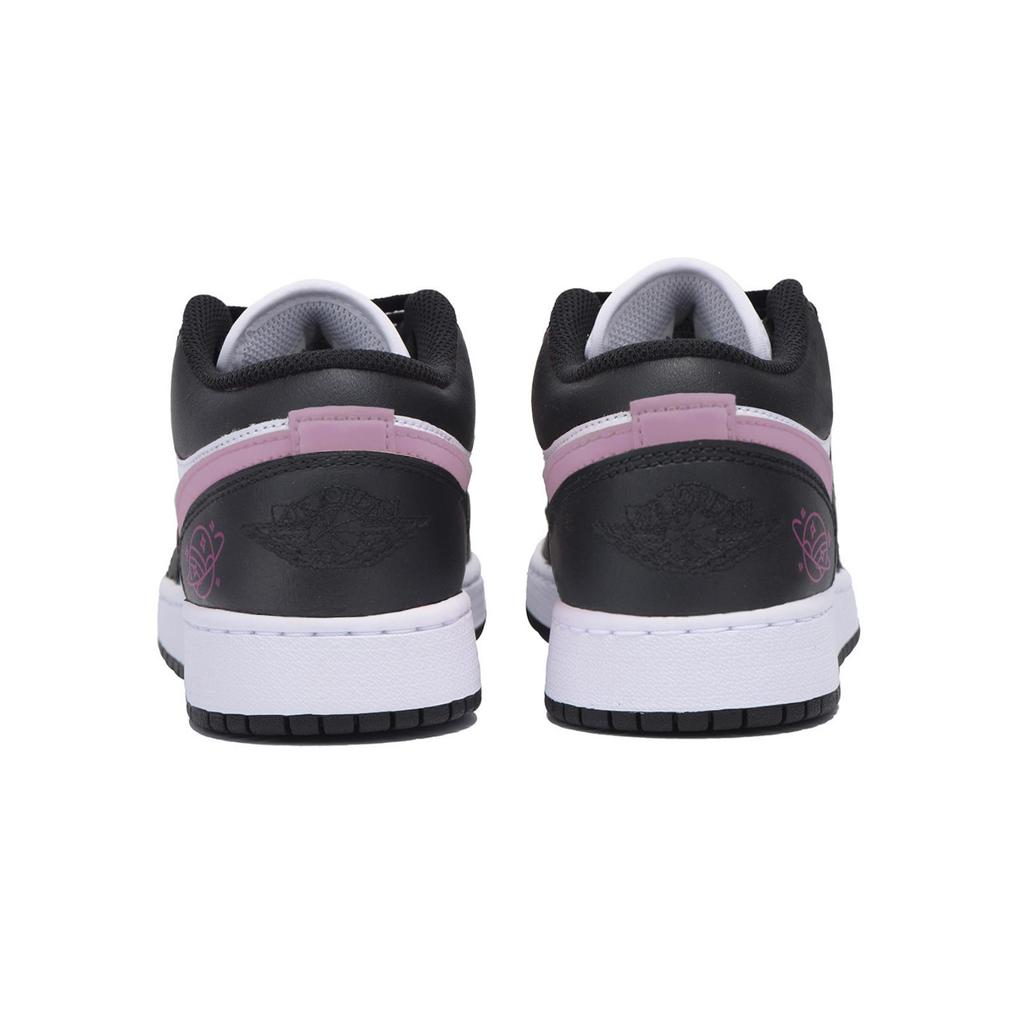 Jordan Air Jordan 1 Abrasion Resistant Slip Resistant Low top Vintage Basketball Shoes Men's Black White Pink 553558-131(Team85-)