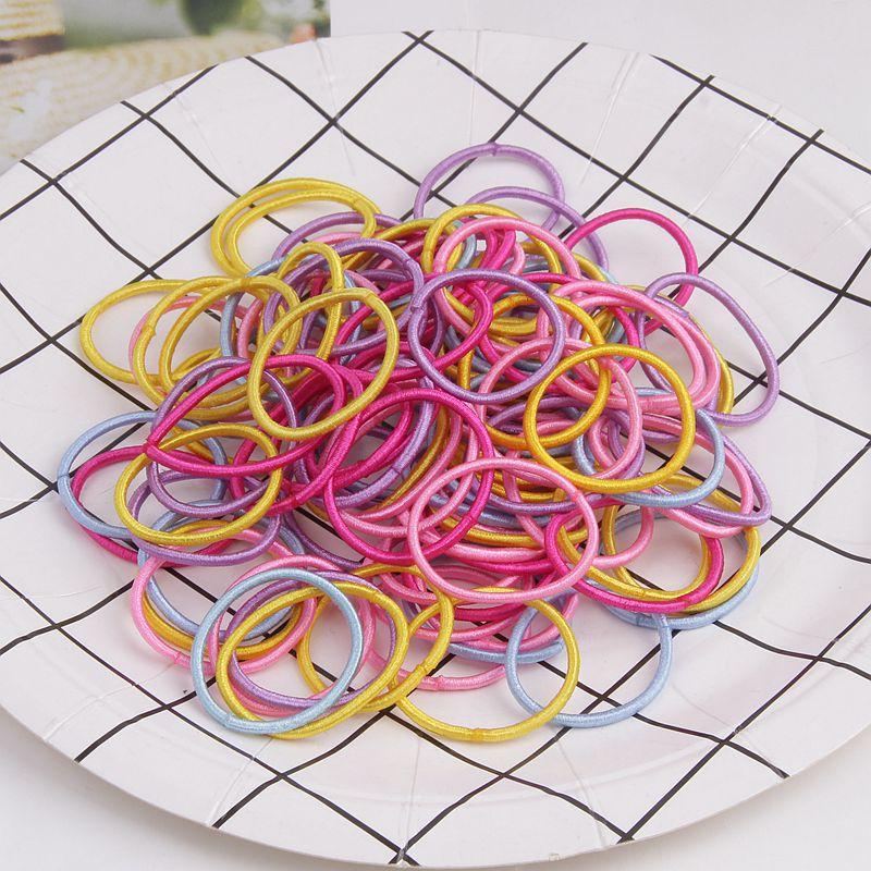 100 Colorful Seamless Hair Cords, Rubber Band, High Elasticity Hair Loop, Headband, Hair Accessory for Women
