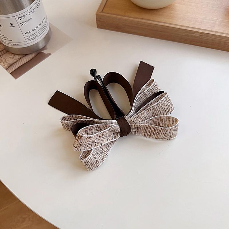 

Бантик Зажим-банан Высокий хвост Фиксирующий зажим Заколка для волос на затылке Держатель для хвоста Зажим-краб для волос Аксессуары для волос для девочек кофейный