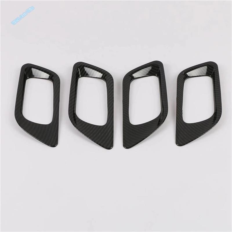 Carbon Fiber Door Handle Bowl / Door Stereo Speaker / Window Glass Lift Cover Trim For Honda FIT JAZZ 2014 - Accessories