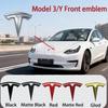 Front Bumper & Rear Trunk Logo for Replacement Kit Model 3/Y - Metal Blackened Logo Emblem Car Exterior Decoration Parts