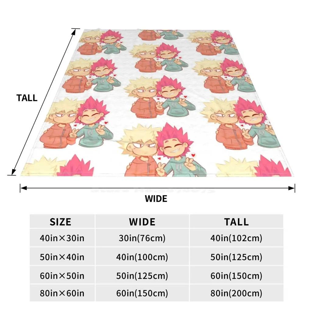 Kiribaku Creative Design Light Thin Soft Flannel Blanket Bnha Boku No Hero Academia Mha Bakugou Katsuki Kirishima Ejirio