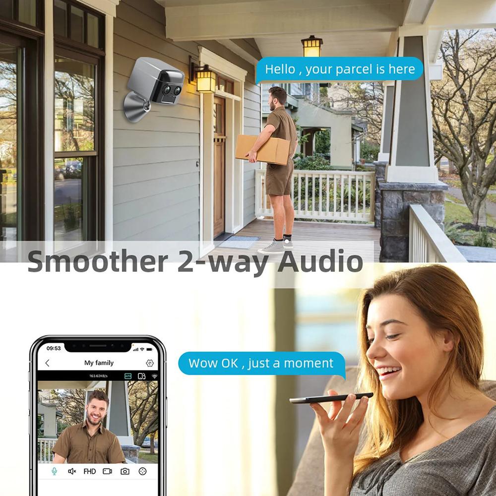 5MP Mini 4G Security Camera SIM Card WiFi Ultra HD Surveillance Camera 4000mAh Battery Low Power Voice Intercom CCTV Camcorder