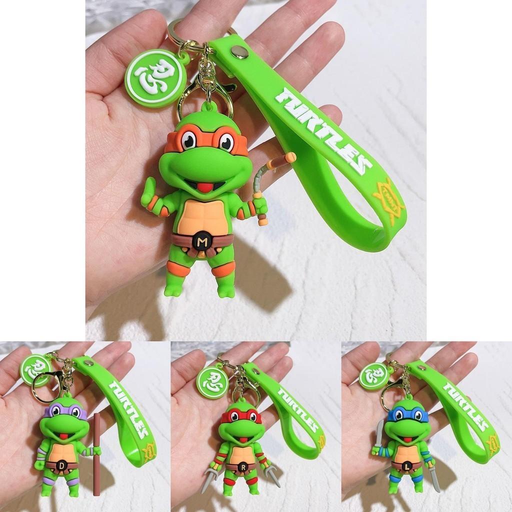 Kleurrijke PVC Ninja Turtles Sleutelhanger Schattige Siliconen Tassenhanger Voor Kinderen Cadeaus