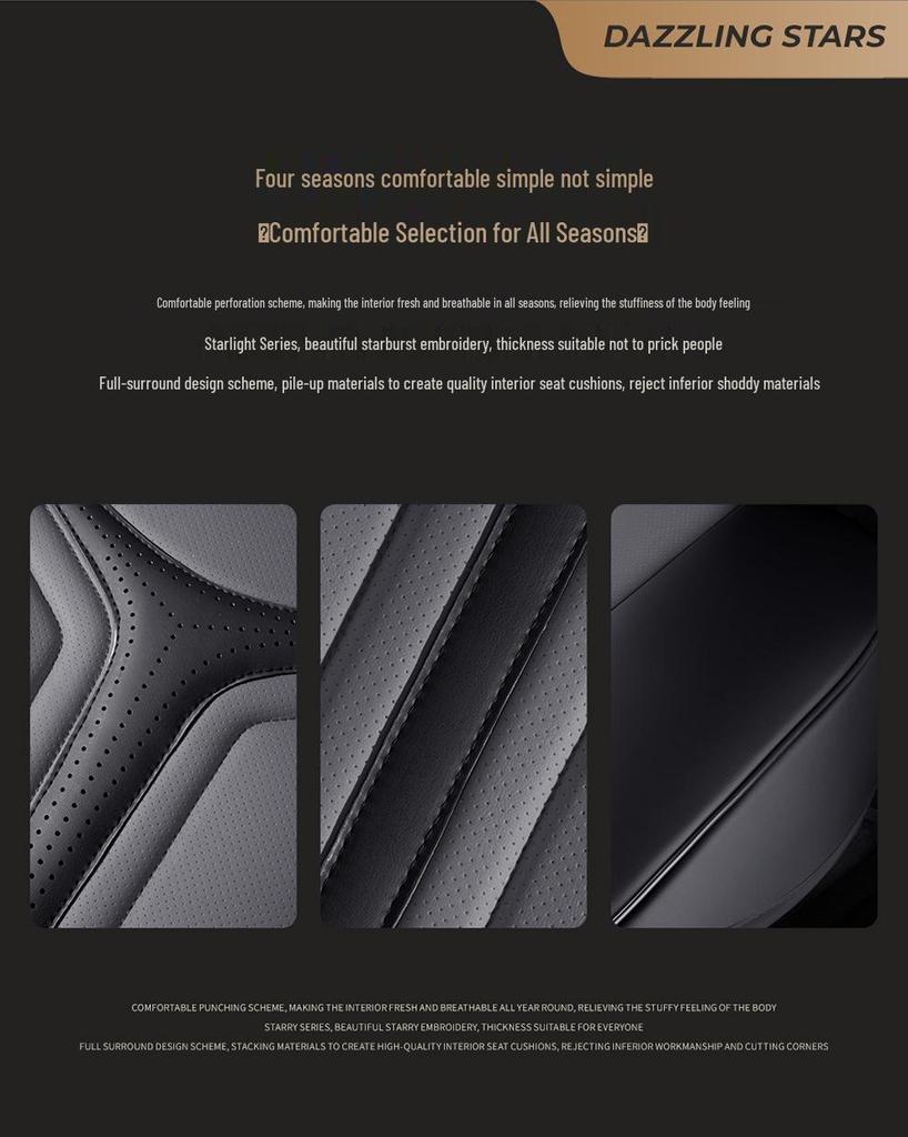 Full Leather Backrest Seat Cushion for Cars - Customizable, Full Surround, and Separate Type