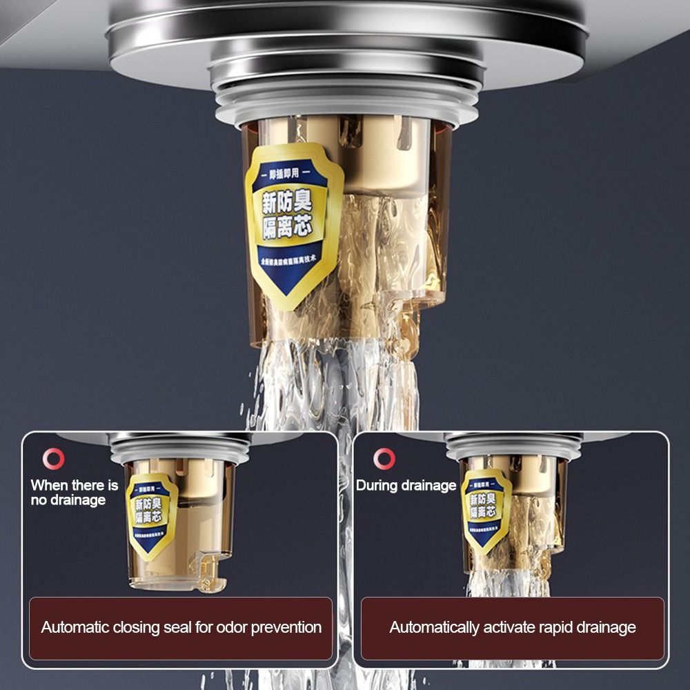 Stainless Steel Floor Drain Core Insect Proof Anti Odor Removable Seal Stopper Easy Install Odor Control Basin Drain Filter