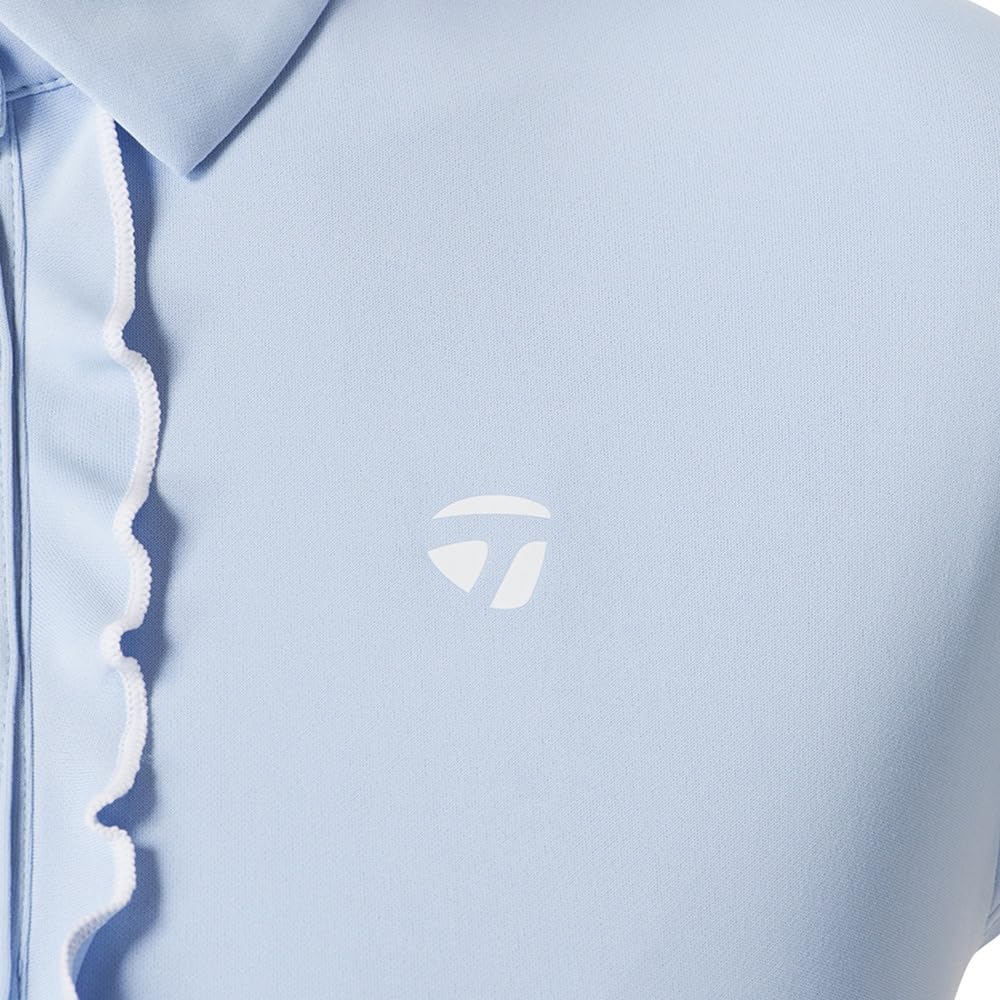 TaylorMade T-ICE Frilled C/S Polo Shirt, Chambray, Medium, Women's, 2015 Spring/Summer Collection, UN696