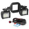 Nilight 2Pcs 4Inch LED Pods Bar Triple Row 60W Flood Spot Combo 6000LM Driving Off Road with 2007-2017 Wrangler JK/JKU 2DR 4DR A-Pillar Windshield
