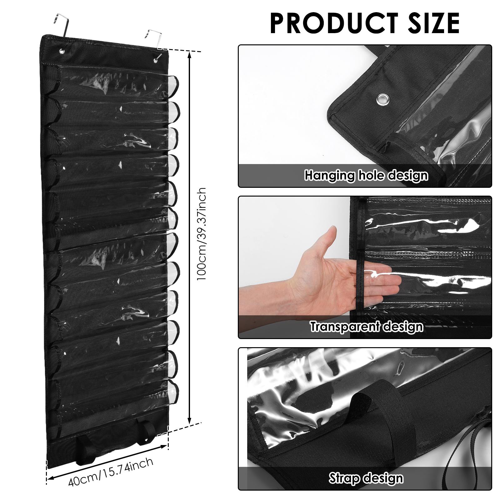 Game Mat Storage Bag Oxford Cloth Hanging Game Playmat Holder with 12 Transparent Slot Home Portable Playmat Tube Storage Bag