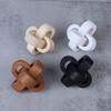 Art Craft Wood Knot Ornament Handmade Wooden Chain Ball Boho Style Wooden Buckle  Office